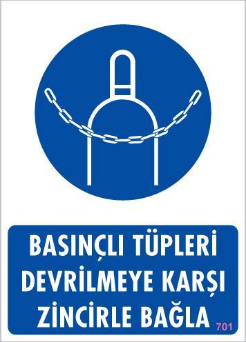 Lisinya202 Basınçlı Tüpleri Devrilmeye Karşı Zincirle Uyarı Levhası 25x35 KOD: 701