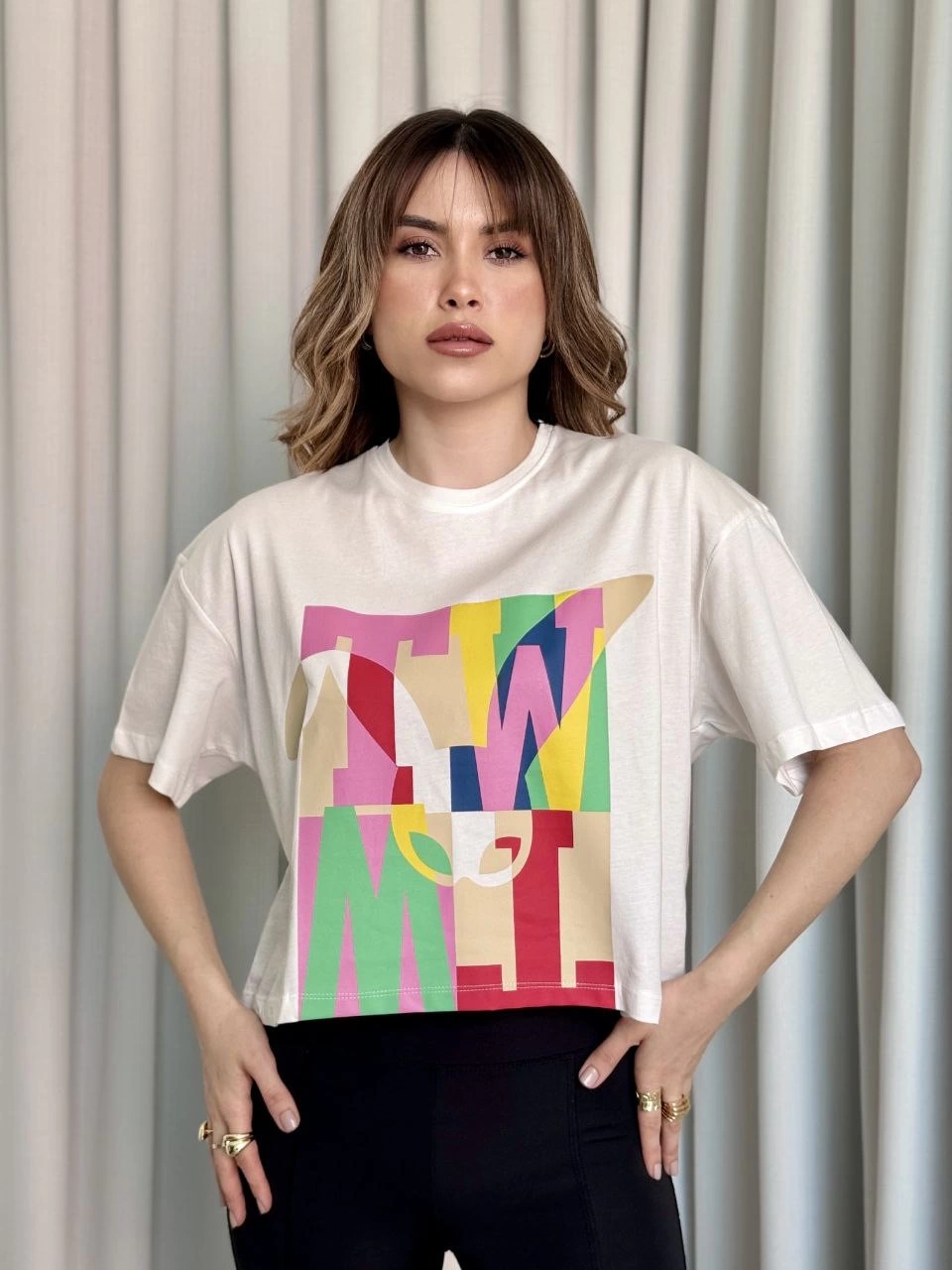 Baskılı crop tişört - Lisinya