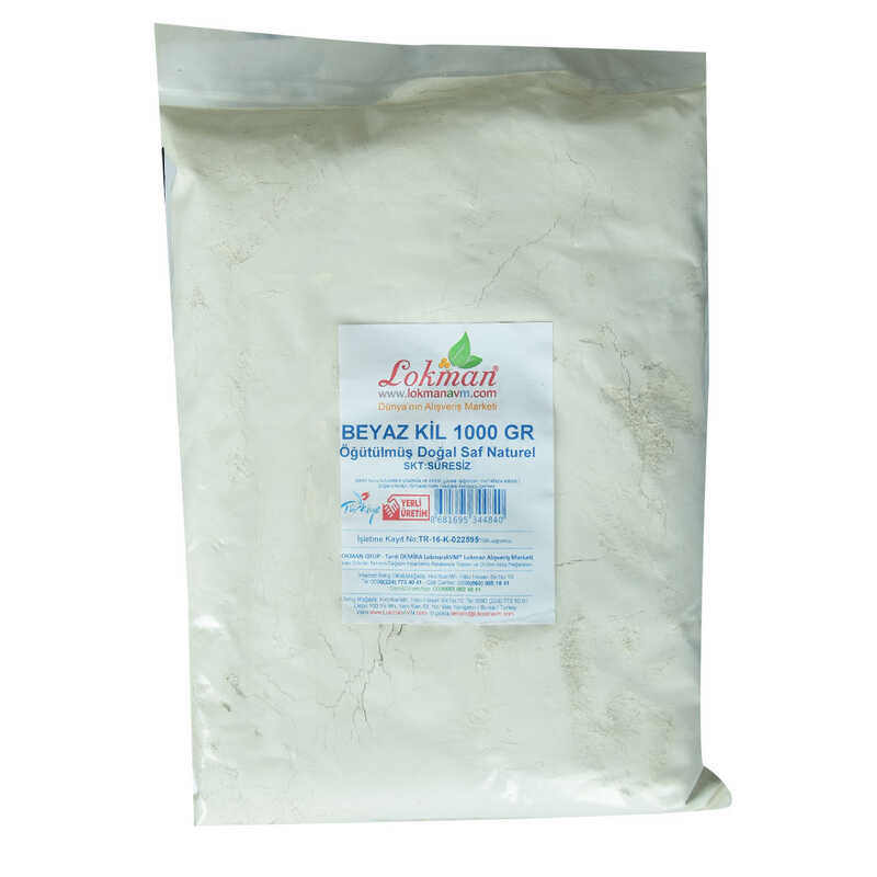 Lisinya214 Beyaz Kil Öğütülmüş Doğal Saf Naturel 1000 Gr Paket