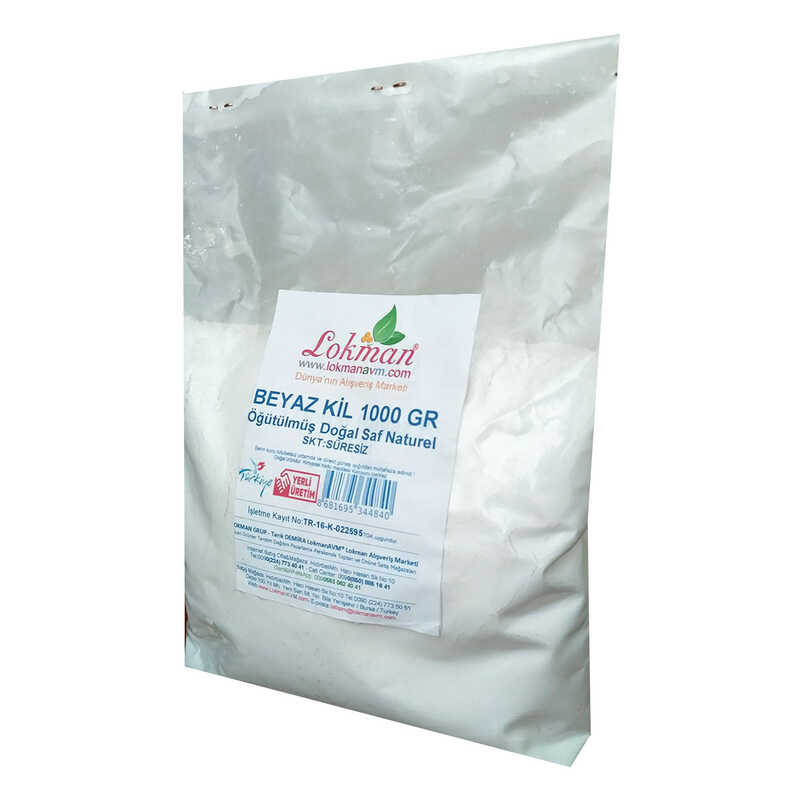 Lisinya214 Beyaz Kil Öğütülmüş Doğal Saf Naturel 1000 Gr Paket