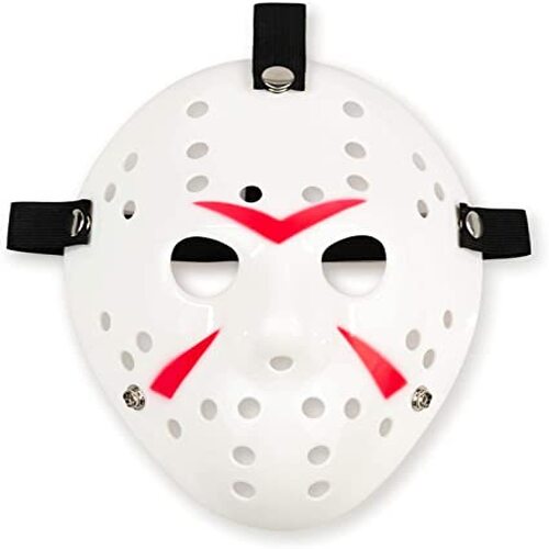 Beyaz Renk Kırmızı Çizgili Tam Yüz Hokey Jason Maskesi Hannibal Maskesi Beyaz Renk Kırmızı Çizgili Tam Yüz Hokey Jason Maskesi Hannibal Maskesi (Lisinya)