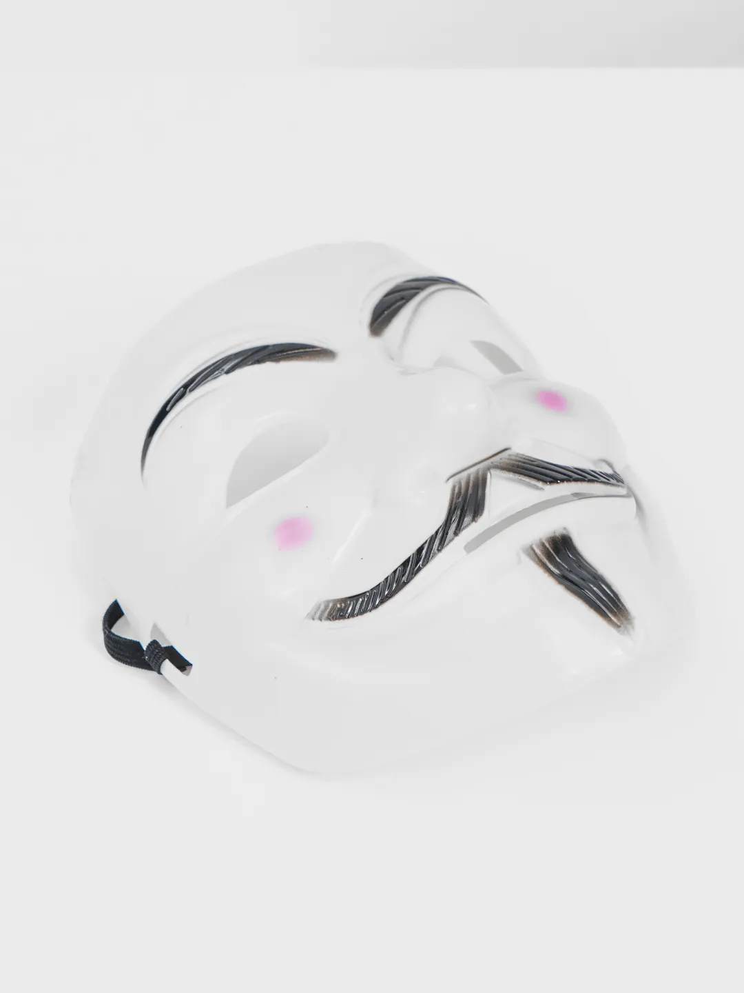Beyaz Renk Pembe Yanaklı İthal V For Vendetta Maskesi Beyaz Renk Pembe Yanaklı İthal V For Vendetta Maskesi (Lisinya)