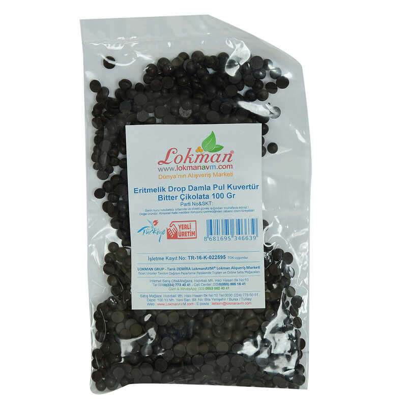 Lisinya214 Bitter Çikolata Eritmelik Drop Damla Pul Kuvertür 100 Gr Paket
