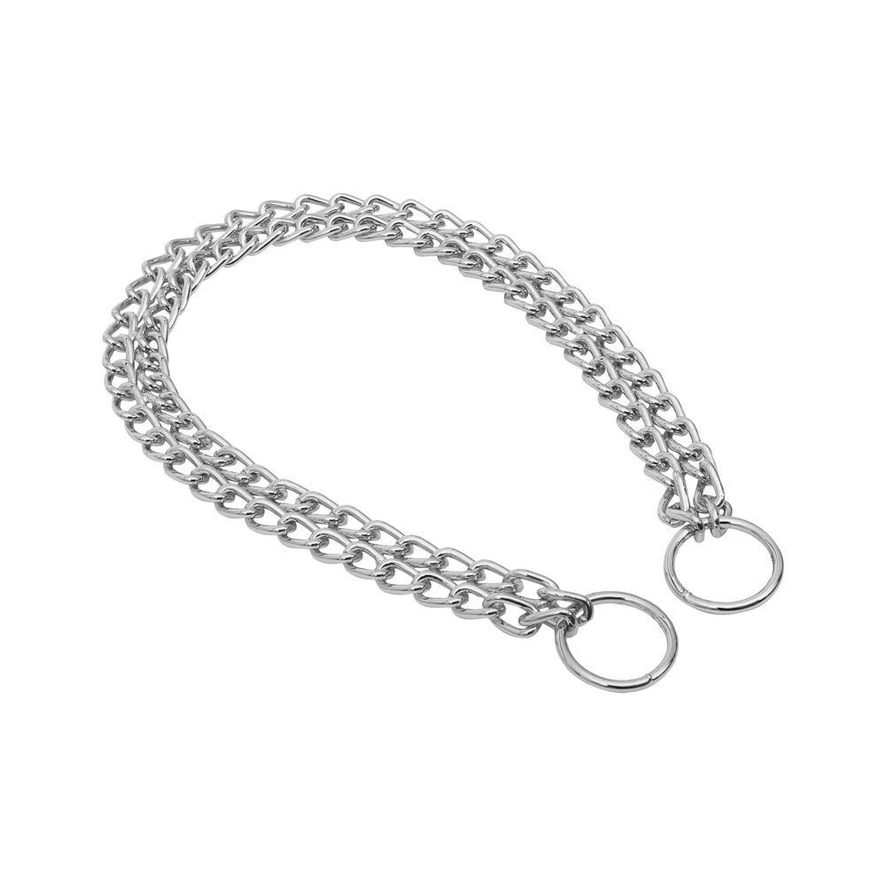 Eğitim Serisi Çift Sıra Boğma Zincirli Köpek Boyun Tasması - 2,5x35-45cm Chrome - Lisinya Eğitim Serisi Çift Sıra Boğma Zincirli Köpek Boyun Tasması - 2,5x35-45cm Chrome - Lisinya