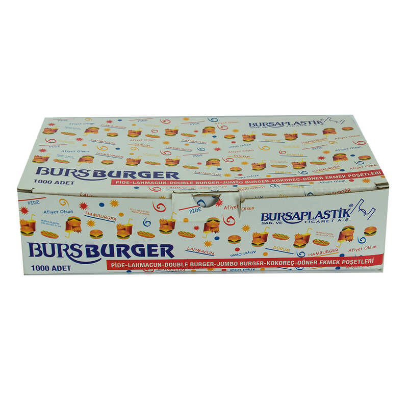 Lisinya214 Bursburger Pide Lahmacun Burger Kokoreç Döner Ekmek Hışır Poşeti 13X26 1000 Adet
