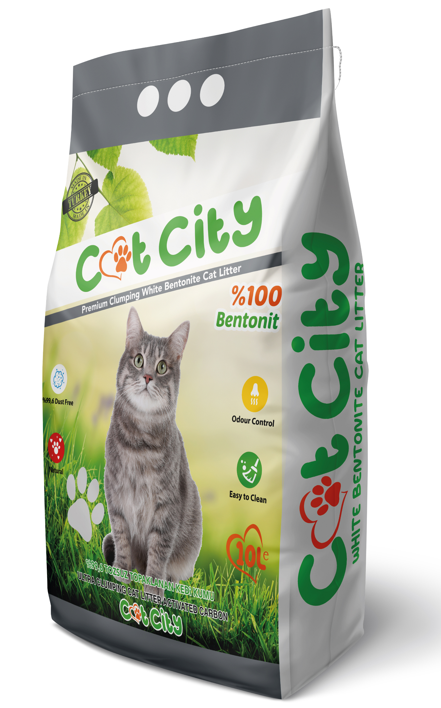 Doğal Topaklanan Kedi Kumu 10 Lt Aktif Karbonlu Doğal Topaklanan Kedi Kumu 10 Lt Aktif Karbonlu