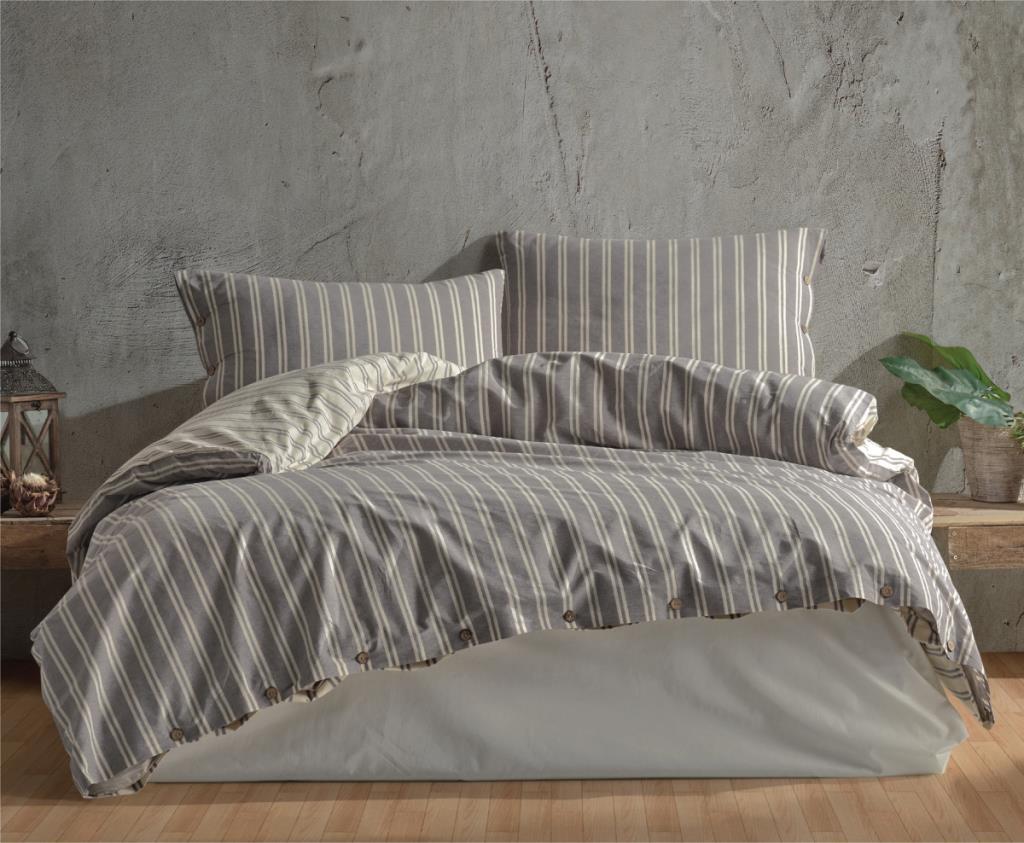 Butik Native Serisi Çift Kişilik Nevresim Takımı Madras v1 Gri Butik Native Serisi Çift Kişilik Nevresim Takımı Madras v1 Gri