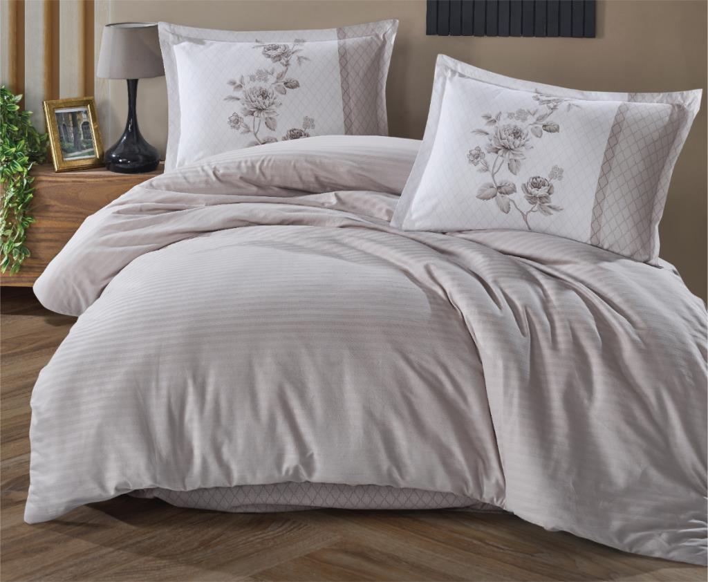 Butik Serisi Çizgili Ranforce Çift Kişilik Nev Takımı Suave v6 Açık Gri Butik Serisi Çizgili Ranforce Çift Kişilik Nevresim Takımı Suave v6 Açık Gri