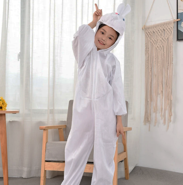 Çocuk Tavşan Kostümü Beyaz Renk 2-3 Yaş 80 cm Çocuk Tavşan Kostümü Beyaz Renk 2-3 Yaş 80 cm (Lisinya)