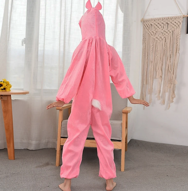Çocuk Tavşan Kostümü Pembe Renk 4-5 Yaş 100 cm (Lisinya)