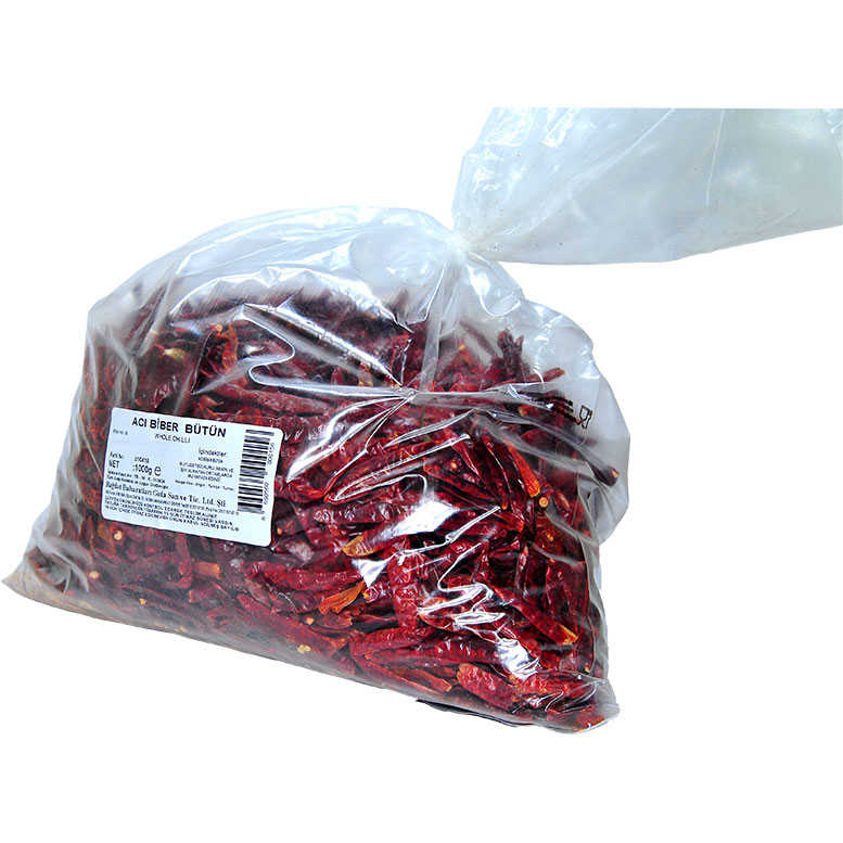 Çok Acı Biber Zehir Acı Bütün Biber 1000 Gr Paket - Lisinya
