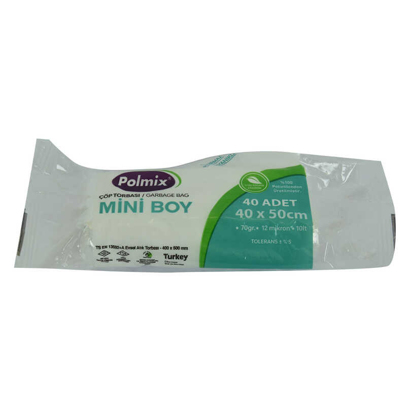 Lisinya214 Çöp Torbası Mini Boy 40x50Cm 70Gr 12Mikron 10Lt Şeffaf Rulo 40 Adet