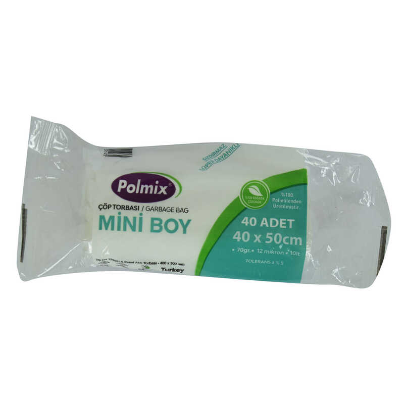 Lisinya214 Çöp Torbası Mini Boy 40x50Cm 70Gr 12Mikron 10Lt Şeffaf Rulo 40 Adet