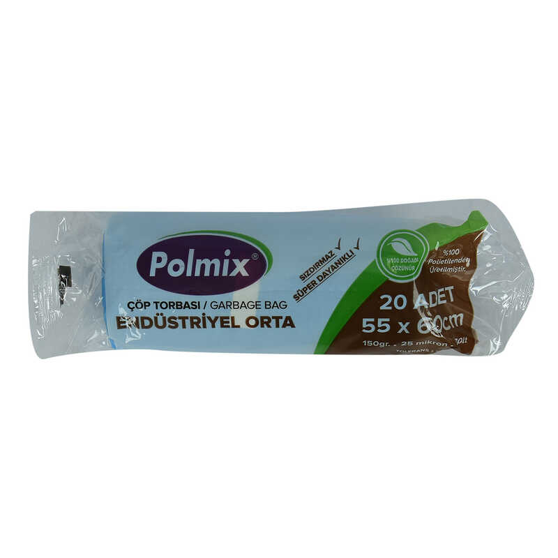 Lisinya214 Çöp Torbası Orta Boy 55x60Cm 150Gr 25Mikron 30Lt Mavi Rulo 20 Adet