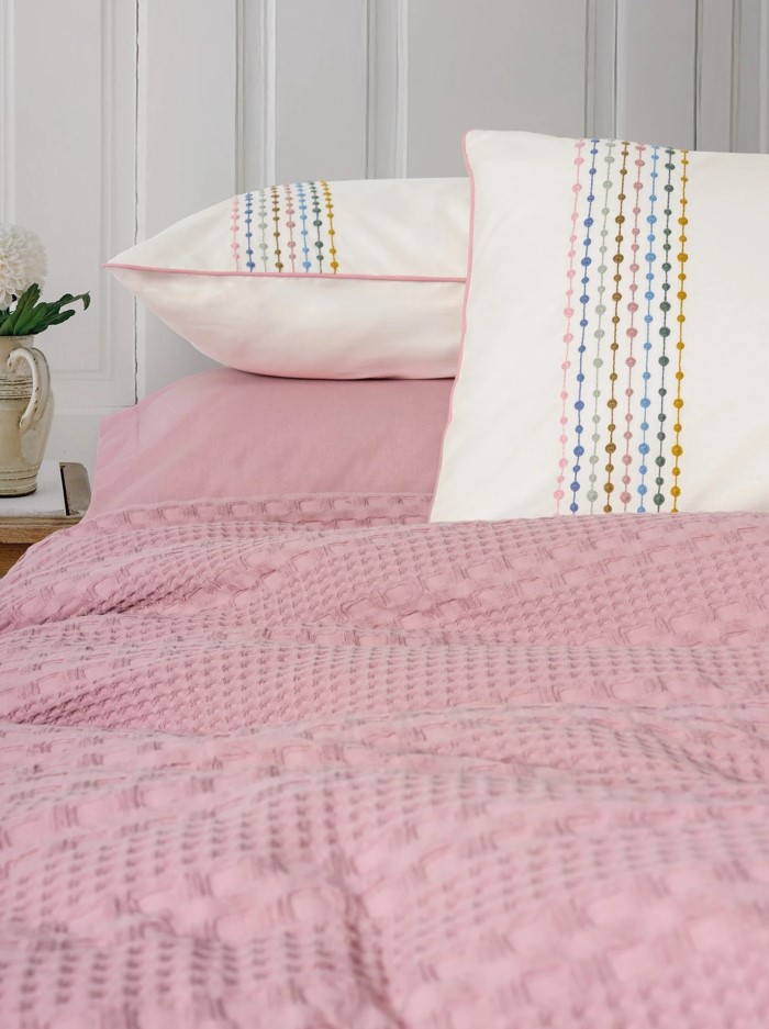 Aura Çift Kişilik Pike Takımı Pebble Pembe