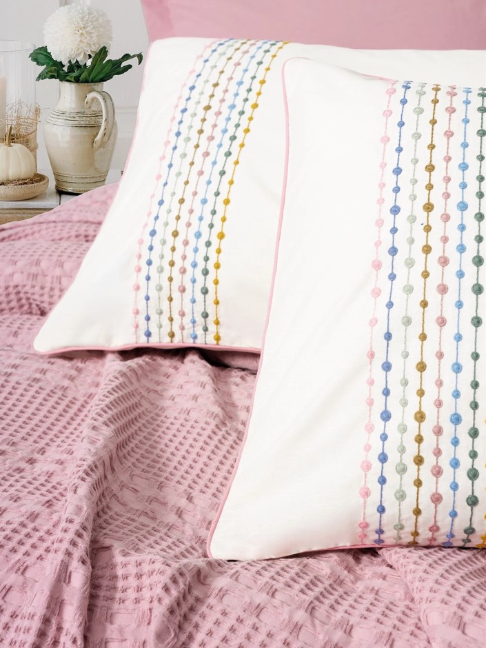Aura Çift Kişilik Pike Takımı Pebble Pembe
