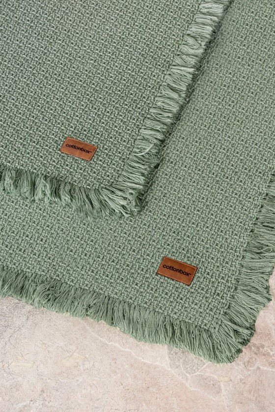 Bath Rug Set Yeşil 2'li 75x125 60x90