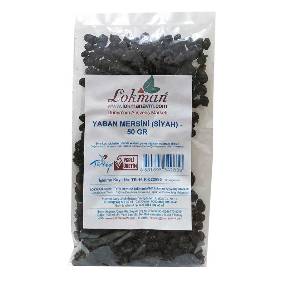 Lisinya214 Doğal Acı Yaban Mersini Siyah 50 Gr Paket