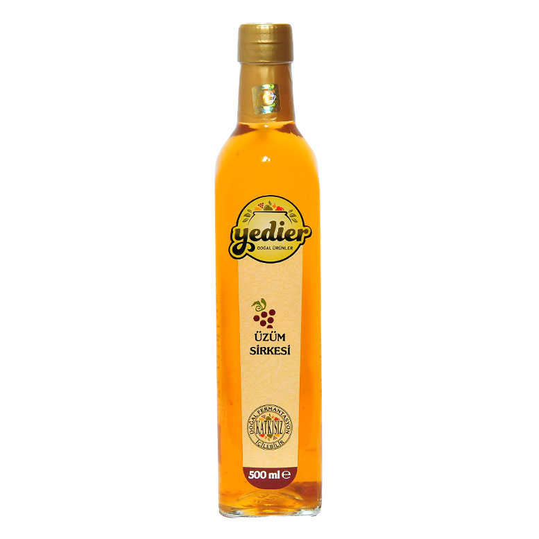 Lisinya214 Doğal Fermantasyon Katkısız İçilebilir Üzüm Sirkesi Cam Şişe 500 ML