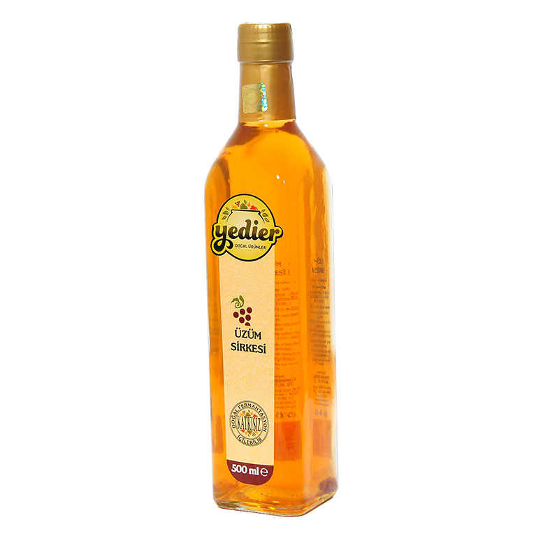 Lisinya214 Doğal Fermantasyon Katkısız İçilebilir Üzüm Sirkesi Cam Şişe 500 ML