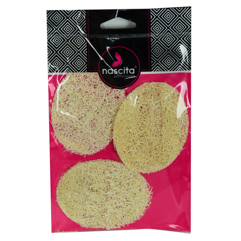 Lisinya214 Doğal Kabak Lifli Peeling Oval Yüz Pedi Kese 3 Adet 9x7 Cm