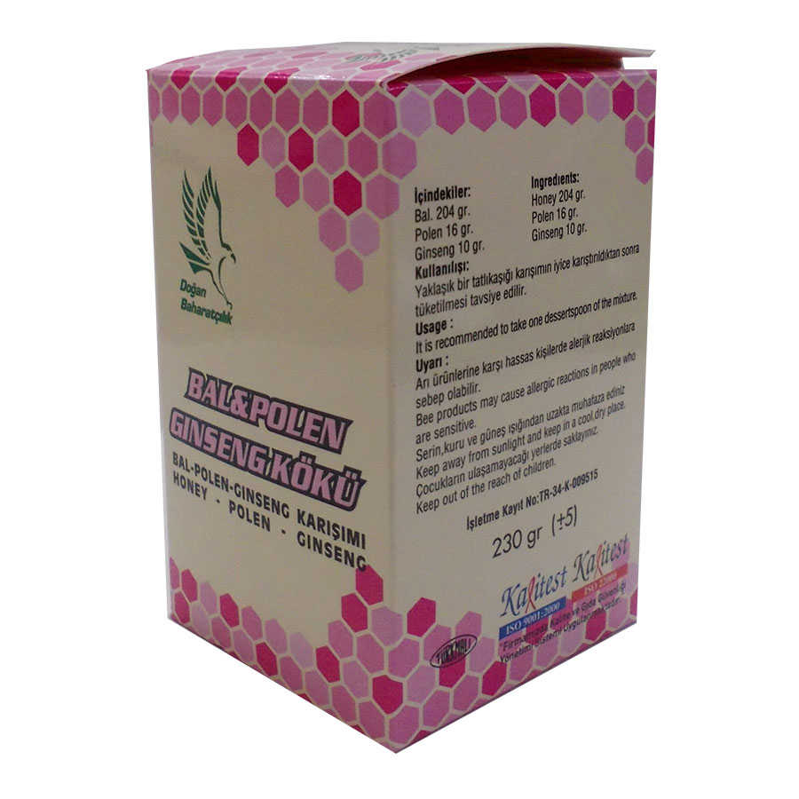 Lisinya214 Bal Polen Ginsengli Karışım Cam Kavanoz 230 Gr