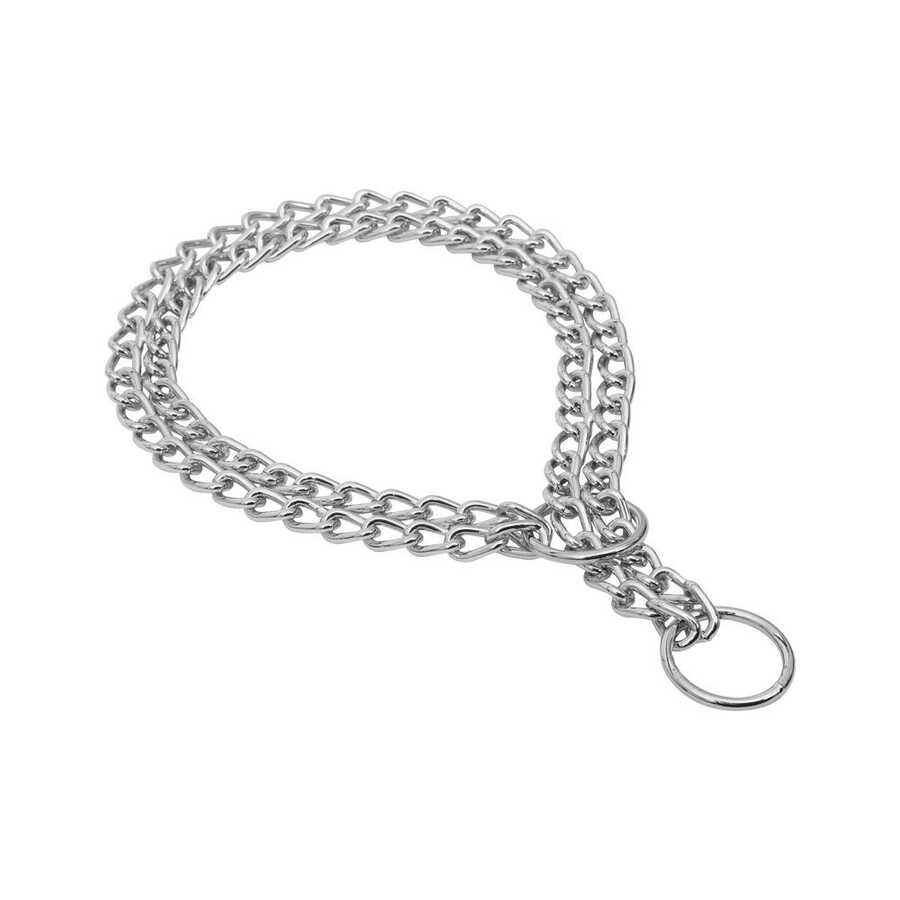 Eğitim Serisi Çift Sıra Boğma Zincirli Köpek Boyun Tasması - 2,5x35-45cm Chrome - Lisinya Eğitim Serisi Çift Sıra Boğma Zincirli Köpek Boyun Tasması - 2,5x35-45cm Chrome - Lisinya