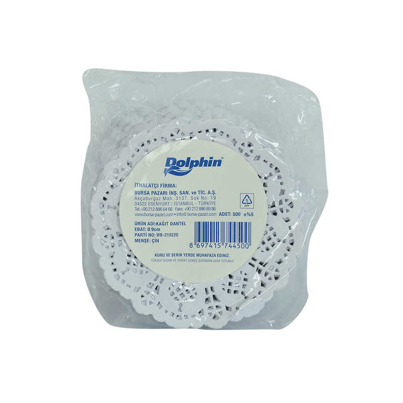 Lisinya214 Kağıt Bardak Altlığı 9 Cm Dantel Desenli Beyaz 500 Adetli 1 Paket