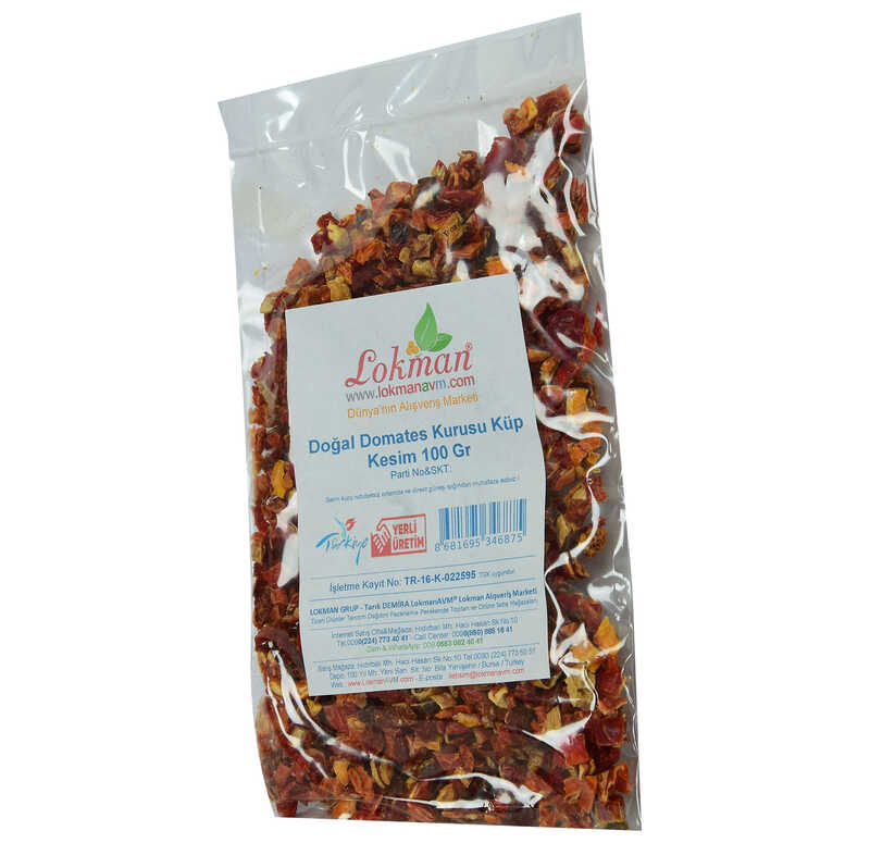 Lisinya214 Domates Kurusu Küp Kesim 100 Gr Paket