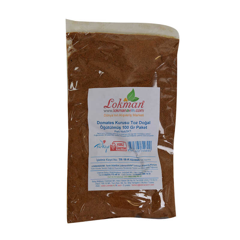 Lisinya214 Domates Kurusu Toz Doğal Öğütülmüş 100 Gr Paket