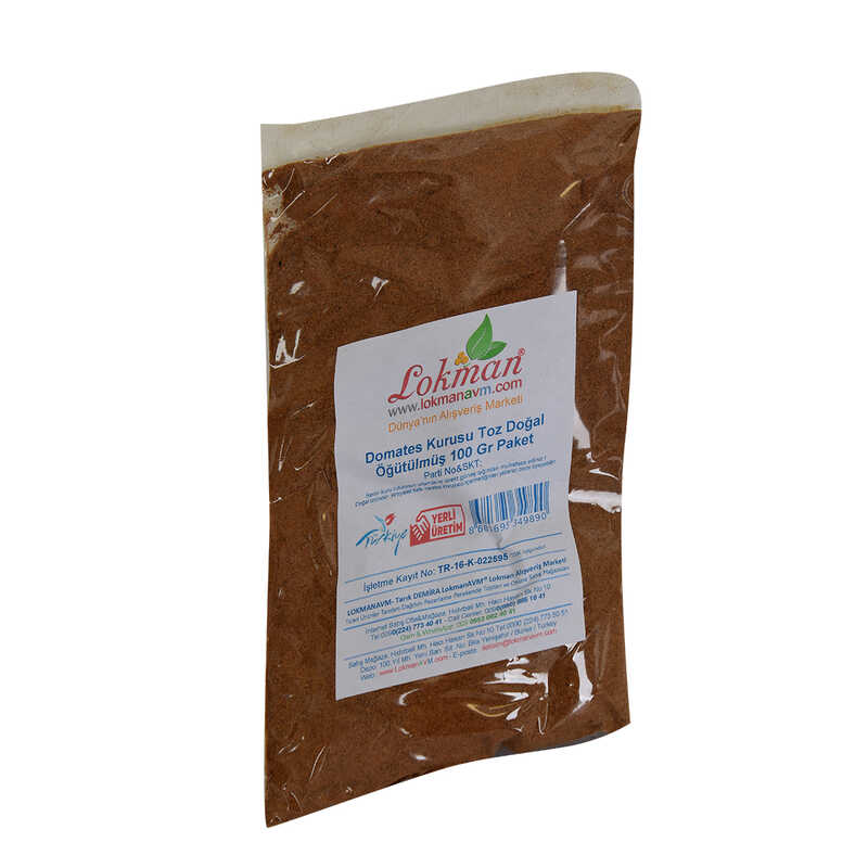 Lisinya214 Domates Kurusu Toz Doğal Öğütülmüş 100 Gr Paket