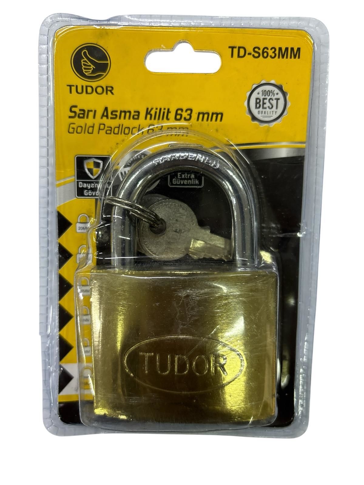 Tudor 63 mm Sarı Asma Kilit - Lisinya