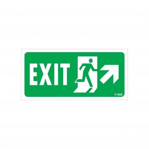 Exit Sağ Yukarı Uyarı Levhası 17,5x25 KOD:959 Lisinya202 Exit Sağ Yukarı Uyarı Levhası 17,5x25 KOD:959