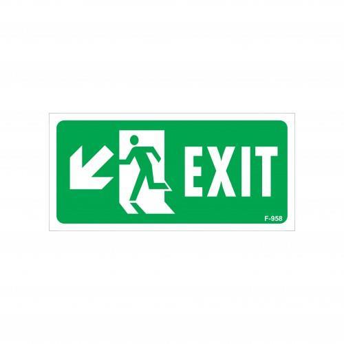 Exit Sol Aşağı Uyarı Levhası 17,5x25 KOD:958 Lisinya202 Exit Sol Aşağı Uyarı Levhası 17,5x25 KOD:958