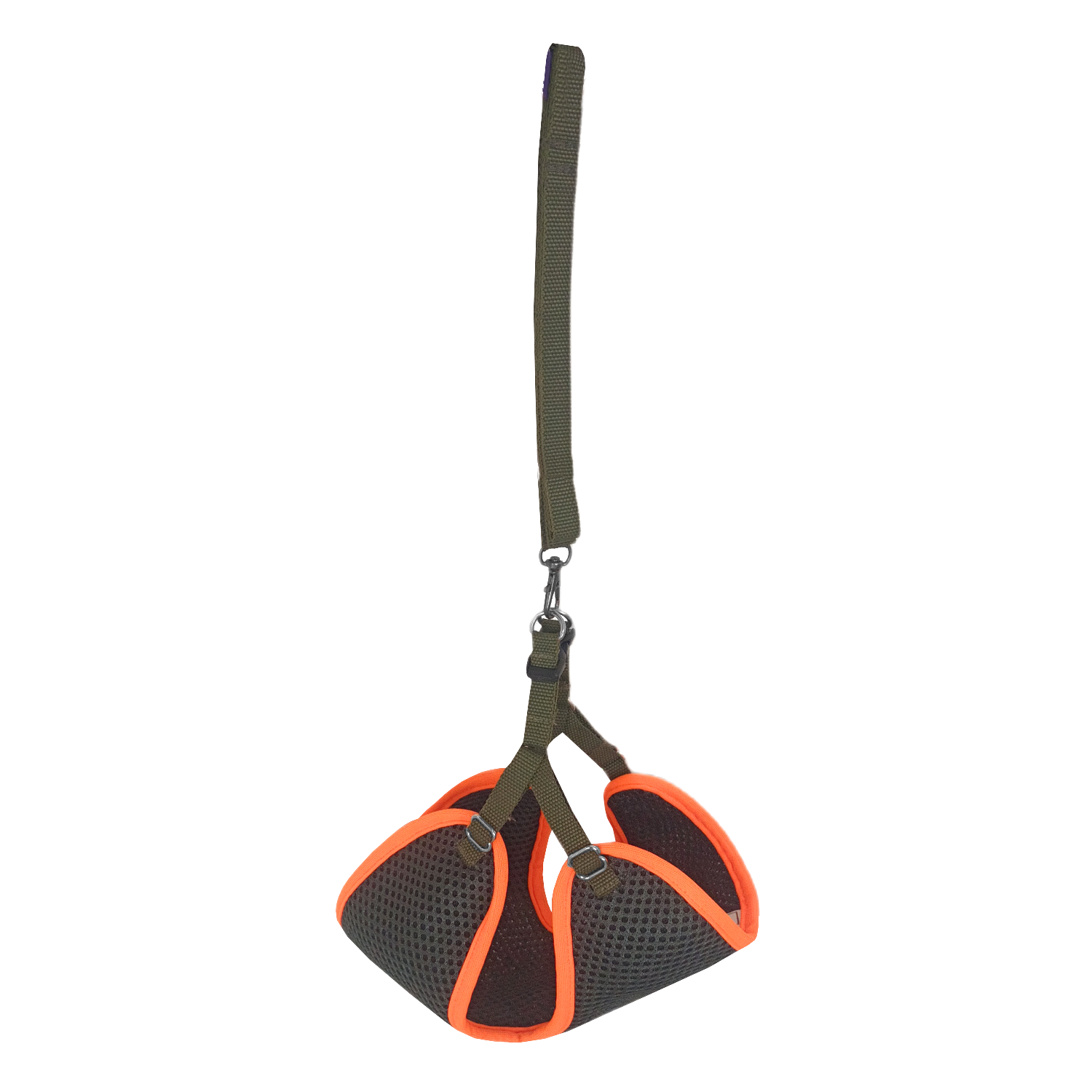 Lisinya205 Kedi Köpek Havalı Göğüs Tasma Seti Large 38-45 cm + 130 cm Haki Turuncu