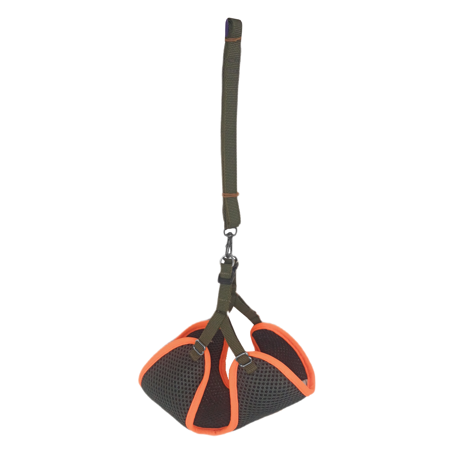 Lisinya205 Kedi Köpek Havalı Göğüs Tasma Seti Large 38-45 cm + 130 cm Haki Turuncu