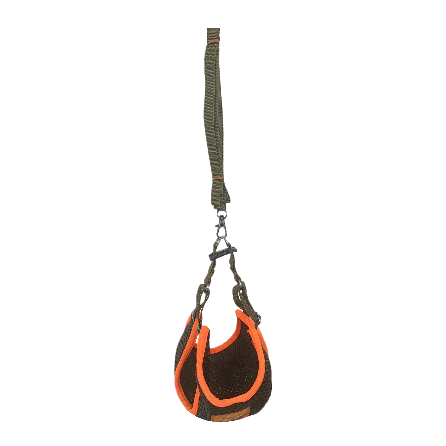 Lisinya205 Kedi Köpek Havalı Göğüs Tasma Seti Large 38-45 cm + 130 cm Haki Turuncu