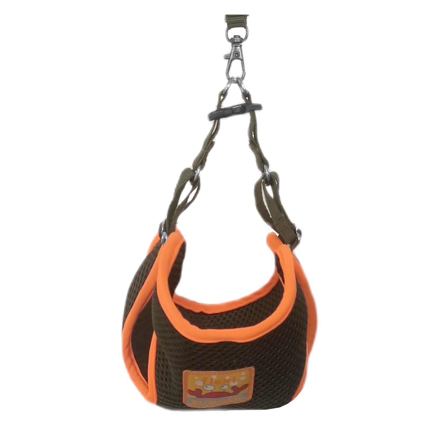 Lisinya205 Kedi Köpek Havalı Göğüs Tasma Seti Large 38-45 cm + 130 cm Haki Turuncu