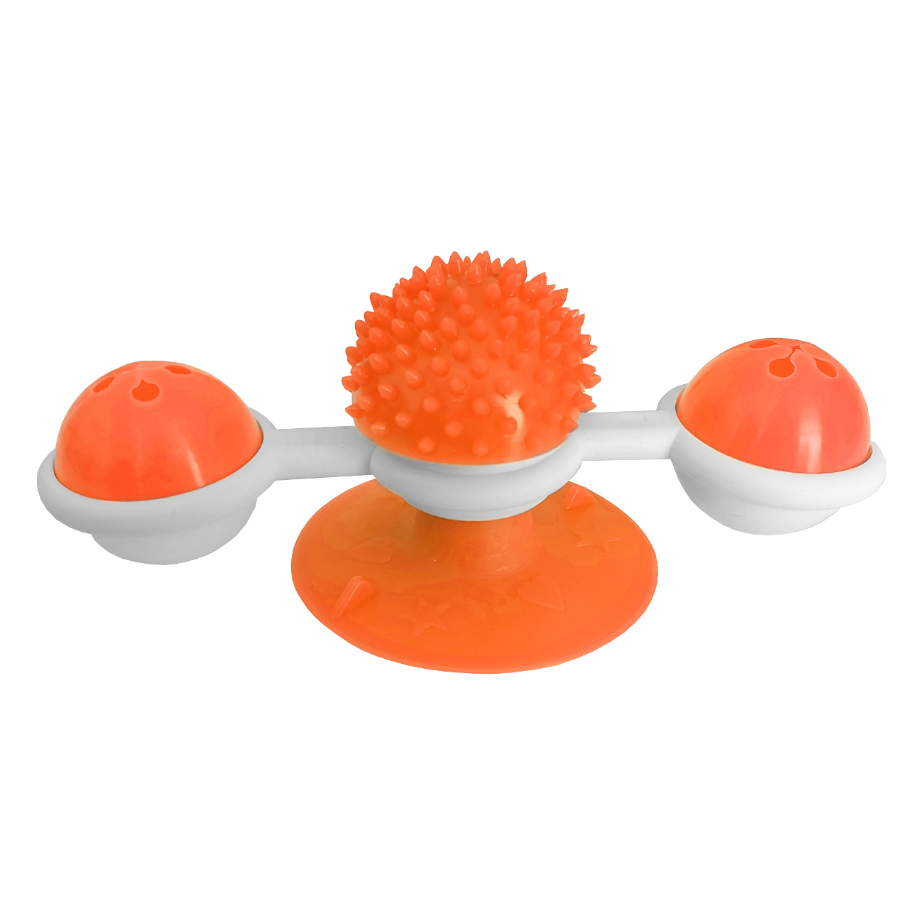 Lisinya205  Vantuzlu Fırıldak Toplu Dönen Kedi Oyuncağı 8 cm-18 cm Turuncu