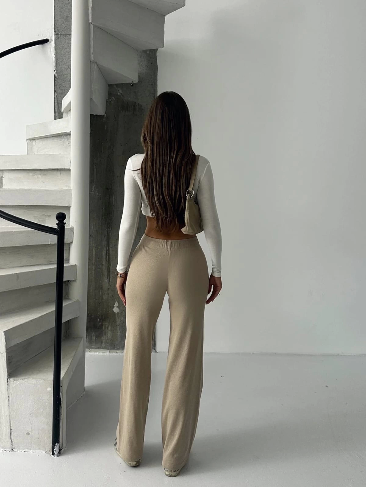 Fit comfort bej salaş pantolon A6011 - Lisinya