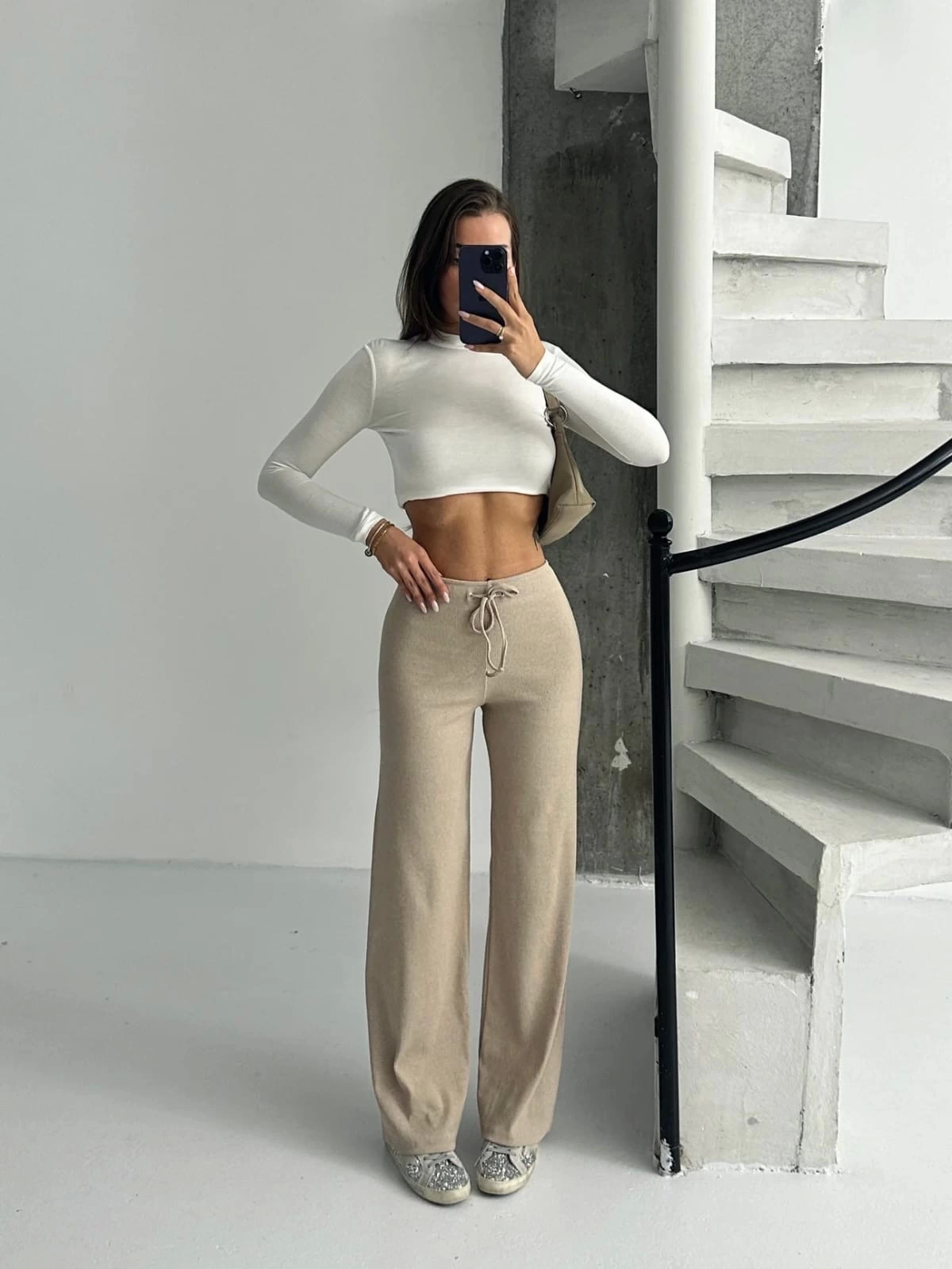 Fit comfort bej salaş pantolon A6011 - Lisinya