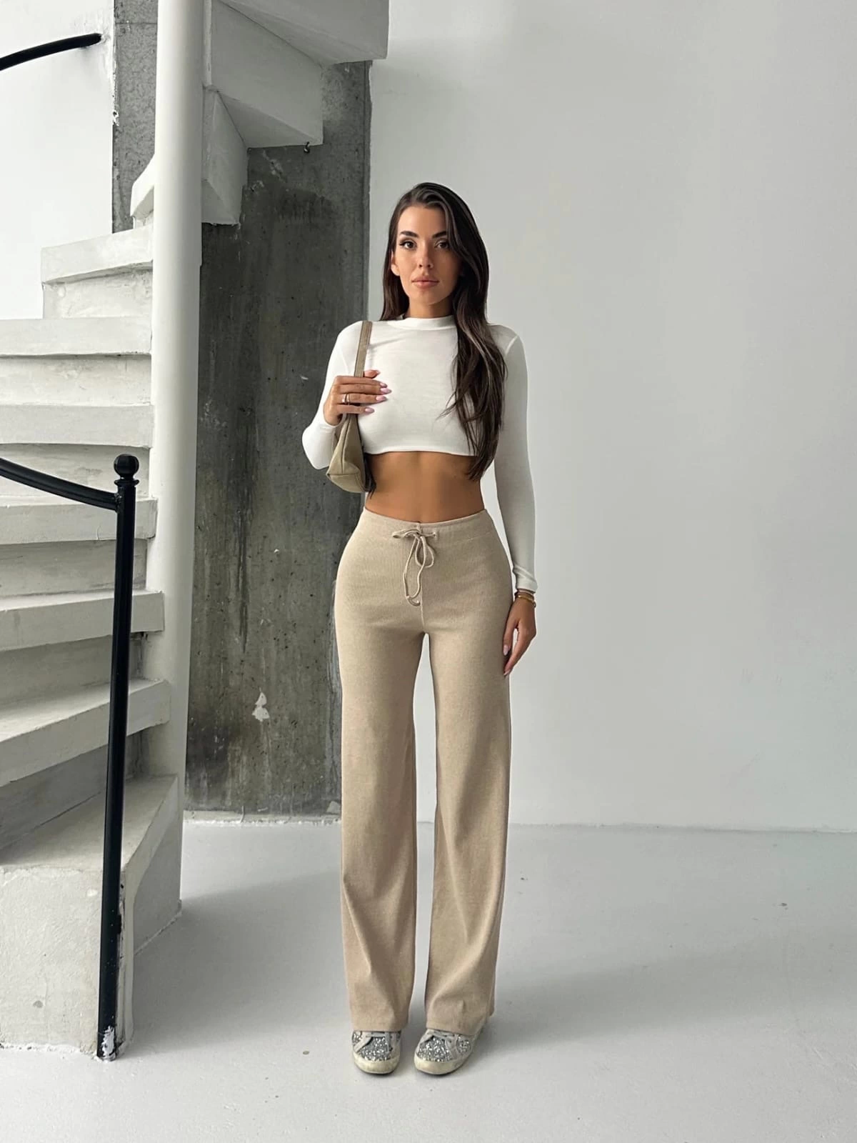 Fit comfort bej salaş pantolon A6011 - Lisinya