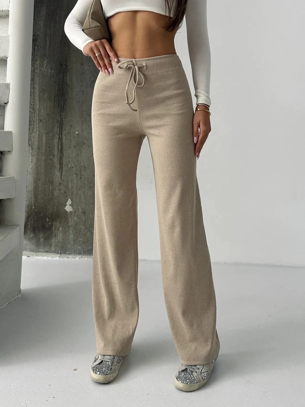 Fit comfort bej salaş pantolon A6011 - Lisinya
