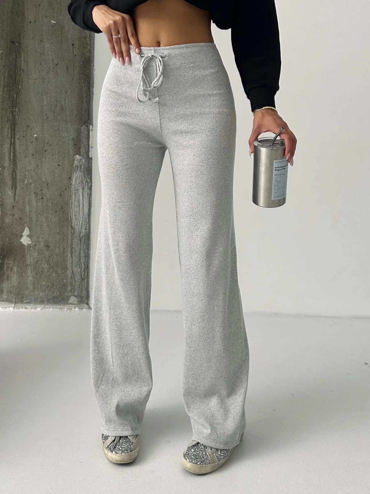 Fit comfort gri salaş pantolon A6011 - Lisinya