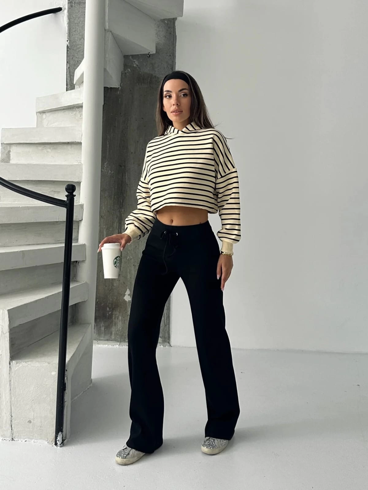 Fit comfort siyah salaş pantolon A6011 - Lisinya