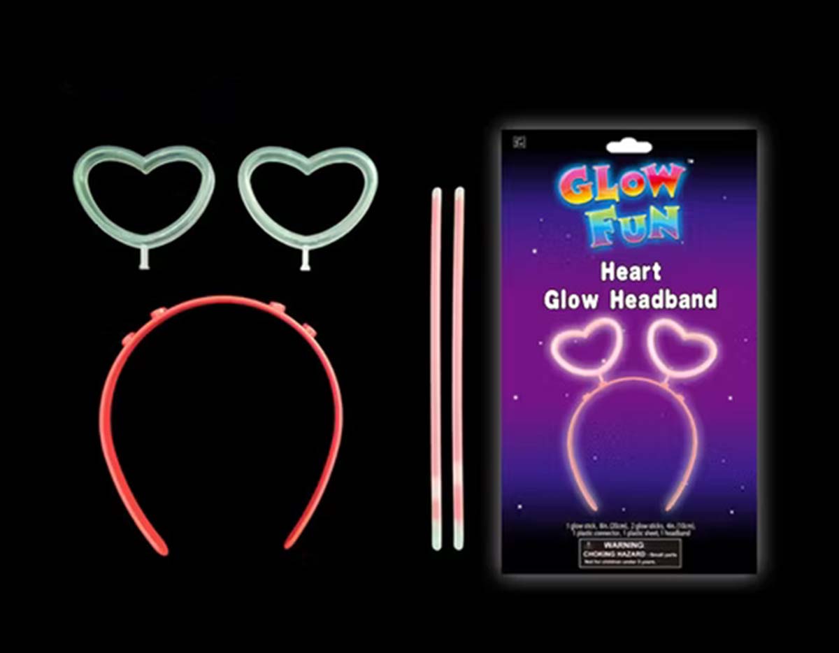 Glow Stick Karanlıkta Yanan Fosforlu Kalp Taç 12 Adet Glow Stick Karanlıkta Yanan Fosforlu Kalp Taç 12 Adet