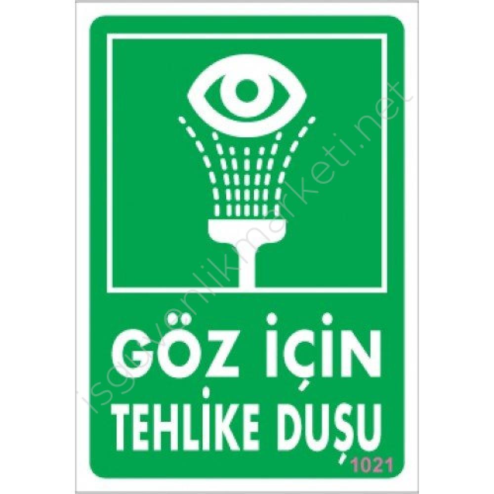 Lisinya202 Göz İçin Tehlike Duşu Uyarı Levhası 17,5x25 KOD:1021