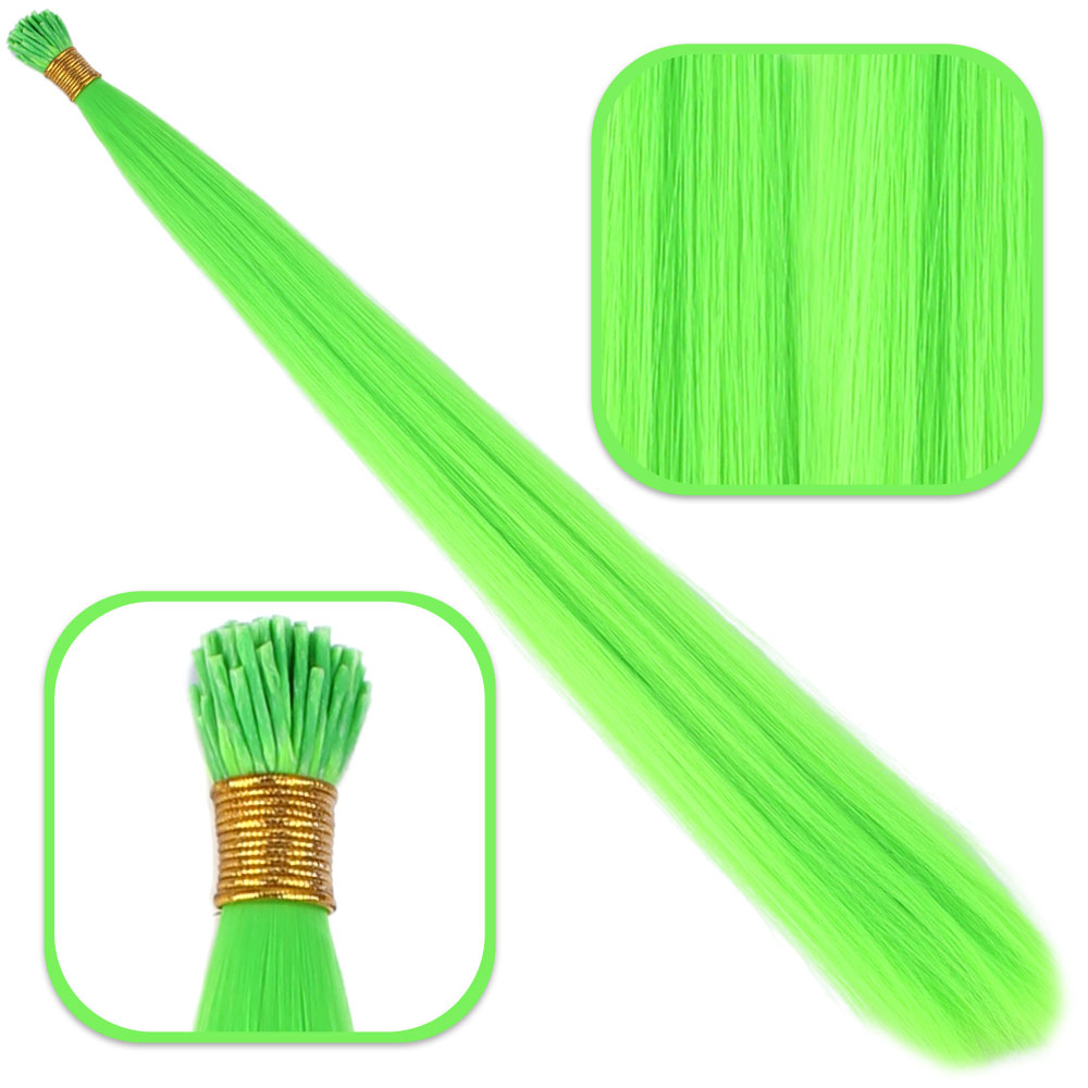 Fiber Sentetik Boncuk Kaynaklık Renkli Saç / Neon Yeşil / 100 Adet Fiber Sentetik Boncuk Kaynaklık Renkli Saç / Neon Yeşil / 100 Adet