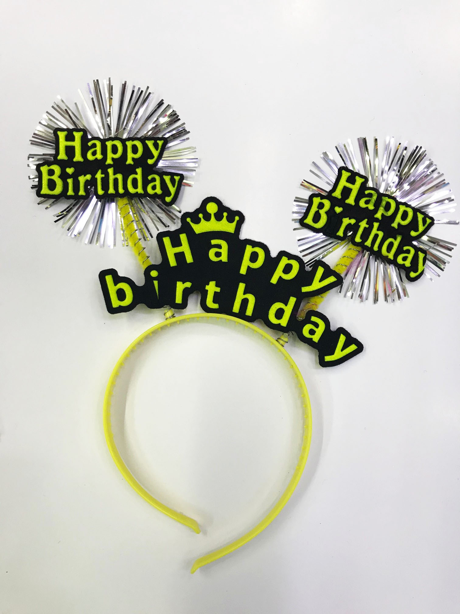 Happy Birthday Neon Renk Doğum Günü Tacı 12 Adet (Lisinya)