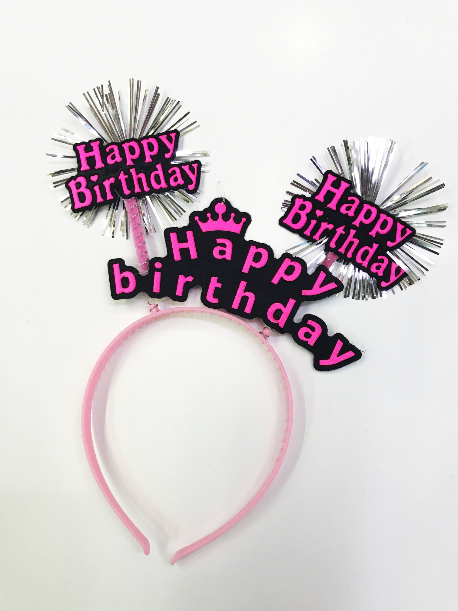 Happy Birthday Neon Renk Doğum Günü Tacı 12 Adet (Lisinya)